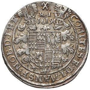 Mansfeld, Wolfgang III, Bruno III, Joachim Friedrich and Philipp V, 1/4 thaler 1619 HI