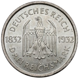 Weimar, 3 marki 1932-A - Goethe