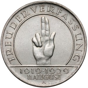 Weimar, 3 marks 1929-A - Treu Der Verfassung