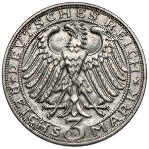 Weimar, 3 marks 1928-D - Dürer