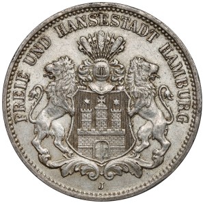 Hamburg, 3 marks 1911-J