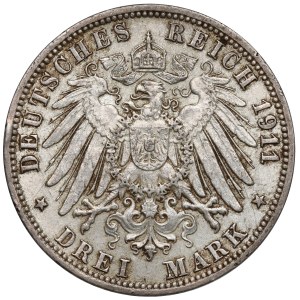 Hamburg, 3 marks 1911-J