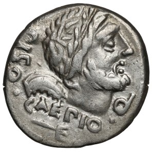 Republik, L. Calpurnius Piso und Q. Servilius Caepio (100 v. Chr.) Denarius, Rom