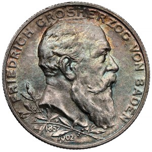 Baden, 2 marks 1902 - 50th anniversary of reign