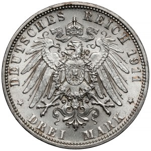 Bavaria, 3 marks 1911-D - birthday