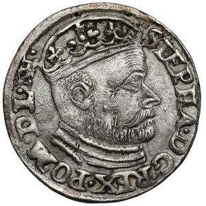 Stefan Batory, Trojak Olkusz 1586 - NH in the rim