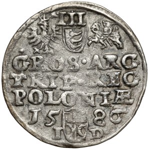 Stefan Batory, Trojak Olkusz 1586 - NH in the rim