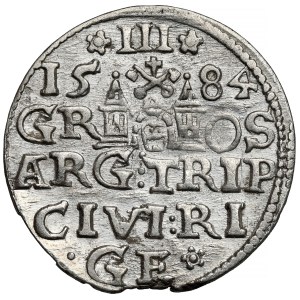Stefan Batory, Trojak Riga 1584 - náramenníky so slzami