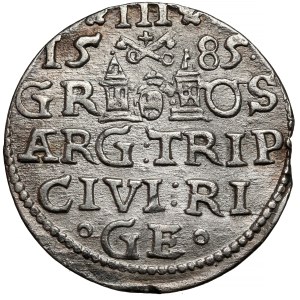 Stefan Batory, Trojak Riga 1585 - without epaulettes