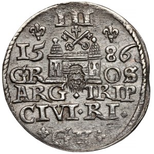 Stefan Batory, Troyak Riga 1586 - large head