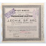 LECHIA Sp. Akc., 5x 10 zloty 1926 - bearer