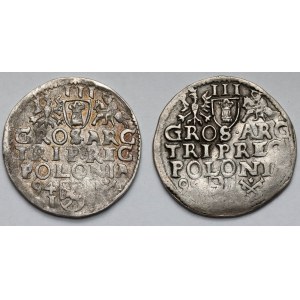 Sigismund III Vasa, Trojaks Poznań 1594 and 1595 - set (2pcs)