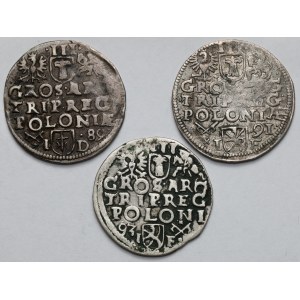 Sigismund III Vasa, Trojaks Poznań 1589-1593 - set (3pcs)