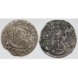 Gustav II Adolf and August III Sas, Troikas Elblag 1632 and Gdansk 1758 - set (2pcs)