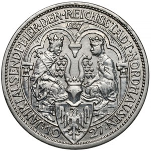 Weimar, 3 marks 1927-A - Nordhausen