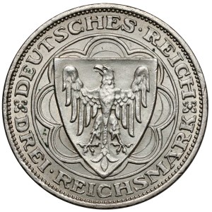 Weimar, 3 marks 1927-A - Port of Bremen