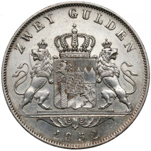 Bavaria, Maximilian II, 2 guilders 1852