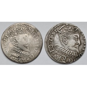 Zygmunt III Waza, Trojaki Ryga 1595 i 1597 - zestaw (2szt)