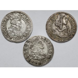Rakousko, 3 krajcary 1663-1681 - sada (3ks)