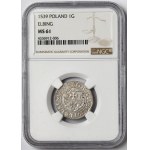 Sigismund I the Old, Penny Elblag 1539 - to the left