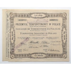 Turpentine Industry in Poland, Em.1, 10x 10,000 mkp 1923