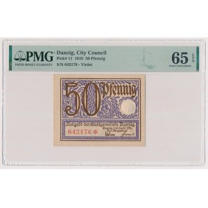 Danzig, 50 fenig 1919 - purple
