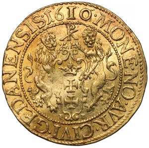 Zygmunt III Waza, Dukat Gdańsk 1610 - inicjały FB - rzadki typ
