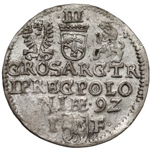 Sigismund III Vasa, Trojak Olkusz 1592 - small head