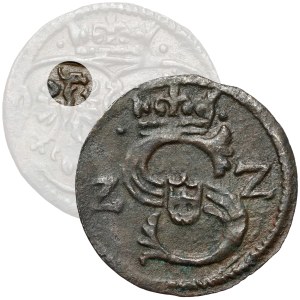 Zygmunt III Waza, Denar Łobżenica 1622 - orzeł w PRAWO