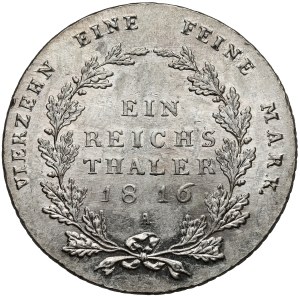 Prusko, Friedrich Wilhelm III, Thaler 1816-A, Berlín