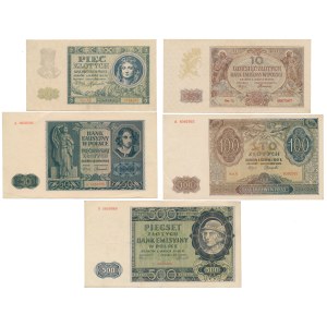 Set of 5 - 500 zloty 1940-1941 (5pcs)