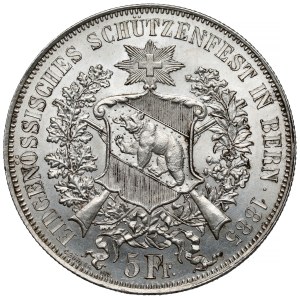 Switzerland, 5 francs 1885- Bern shooting festival