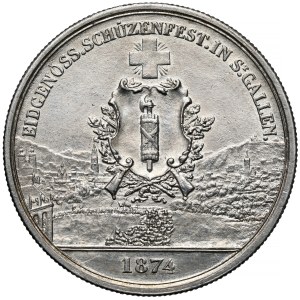 Schweiz, 5 Franken 1874 - St. Galler Schützenfest