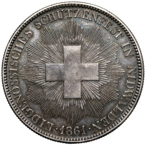 Switzerland, 5 francs 1861 - Nidwalden shooting festival
