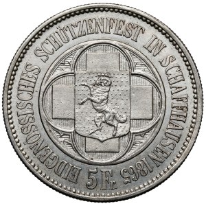 Schweiz, 5 Franken 1865 - Schaffhauser Schützenfest