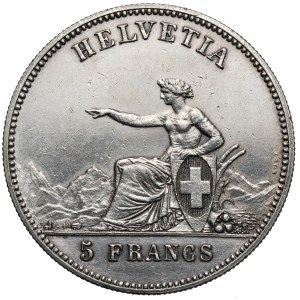 Switzerland, 5 francs 1863 - Neuchâtel shooting festival