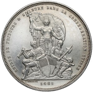 Switzerland, 5 francs 1881 - Fribourg shooting festival