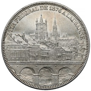 Switzerland, 5 francs 1876 - Lausanne shooting festival