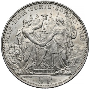 Switzerland, 5 francs 1876 - Lausanne shooting festival