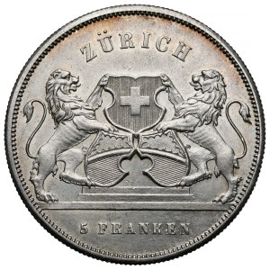 Szwajcaria, 5 franków 1859 - Festiwal strzelecki Zürich