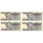 10.000 zl 1988 - BA, BB, BH, BN - zestaw (4szt)