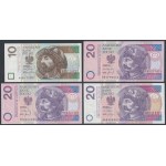 Zestaw 10, 3x 20 zł 1994-2012, w tym serie zastępcze (4szt)