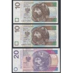 Zestaw 2x 10 i 20 zł 2012-2016 (3szt)