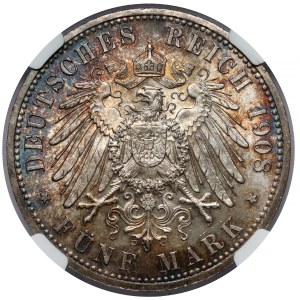 Saxony-Weimar-Eisenach, 5 marks 1908-A, Berlin-University of Jena