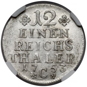 Prusko, Friedrich II, 1/12 tolaru 1753-C, Kleve