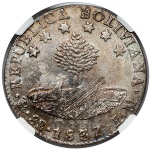 Boliwia, 8 soles 1837 PTS LM, Potosi