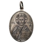 Orthodox medallion, Jesus Christ Pantocrator (19th century).