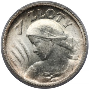 Woman and ears 1 zloty 1924 - with double die