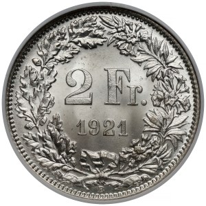 Switzerland, 2 francs 1921-B