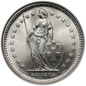 Switzerland, 2 francs 1921-B